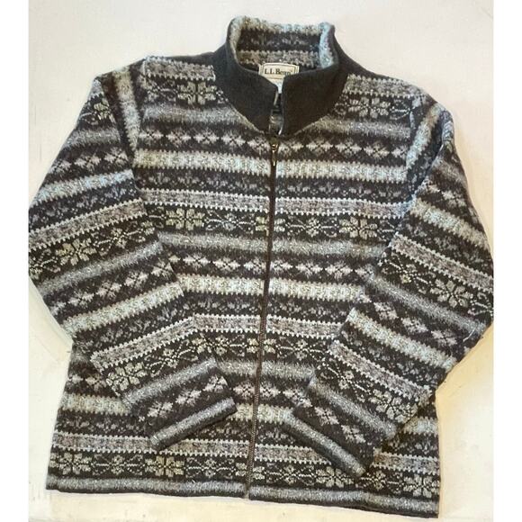 VTG L.L. Bean Women Wool Silk Fair Isle Sweater Made in Scotland Sz L Cozycore - Picture 1 of 13